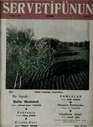 Servetifunun (Uyanış) Dergisi 10 Nisan 1941 kapağı