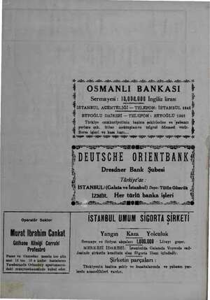  vaiz. mi ağ ağ. al ni af. ai a. ie ai. ğe ğe OSMANLI BANKASI Sermayesi : 10,000,000 İngiliz lirası İSTANBUL AGENTELİĞİ —...