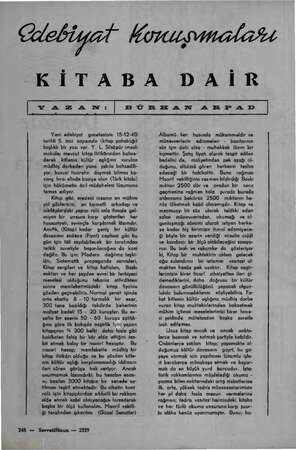  lebiyai KOKNLOMAR KİTABA DAİR | YAZAN: | B ÜRE AN 4 EN FA D Yeni edebiyat gazetesinin 15-12-40 tarihli 5. inci sayısında...