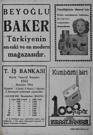    Türkiyenin mağazasıdır. BEYOĞLU BAKER en eski ve en moderni ESERDE ANENENI ig — Güzelliğinizin idamesi için — S Pertev...