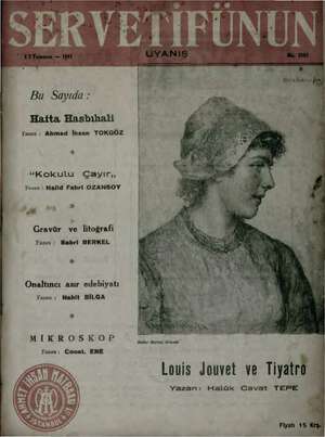 Servetifunun (Uyanış) Dergisi 17 Temmuz 1941 kapağı
