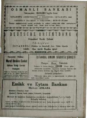      a m e m OSMANLI BANKASI Ht Sermayesi : 16,000,660 İngiliz lirası k İSTANBUL £CENTELİĞİ — TELEFON: İSTANBUL 1948 4 |...