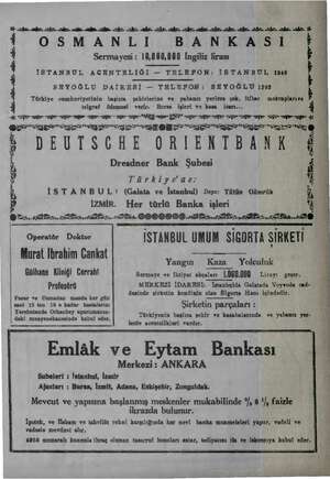  in. aler izl. al. ağın sağ abe a ale ler ağ le ln al alen ak a e e ade OSMANLI BANKASI | Sermayesi : 10,000,000 İngiliz...