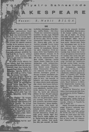      ri Ii yatro sahnesinde KESPEARE MN vara, sahne VAKİ maktadır. Sanaö banü grofla sikreder- idi, Bn şaptlar altında,...