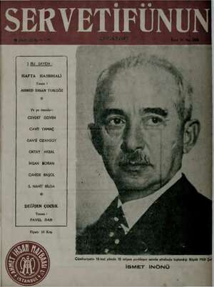 Servetifunun (Uyanış) Dergisi 30 Ekim 1941 kapağı