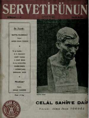 Servetifunun (Uyanış) Dergisi 20 Kasım 1941 kapağı