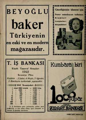   B E Y O gi L U a Güzelliğinizin idamesi için baker Türkiyenin en eski ve en BE mağazasıdır. n Pertev müstahzaratı...
