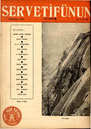 Servetifunun (Uyanış) Dergisi 8 Ocak 1942 kapağı