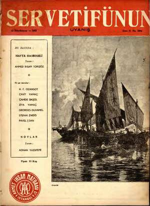 Servetifunun (Uyanış) Dergisi 15 Ocak 1942 kapağı
