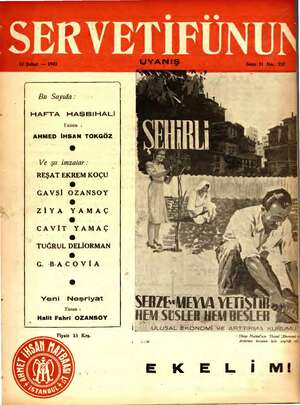 Servetifunun (Uyanış) Dergisi 12 Şubat 1942 kapağı