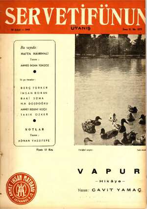 Servetifunun (Uyanış) Dergisi 26 Şubat 1942 kapağı