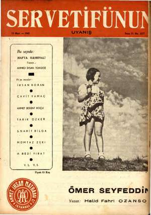 Servetifunun (Uyanış) Dergisi 12 Mart 1942 kapağı