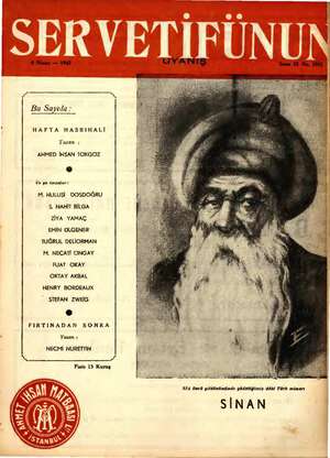 Servetifunun (Uyanış) Dergisi 9 Nisan 1942 kapağı