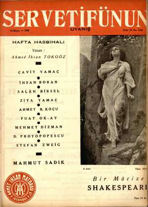 Servetifunun (Uyanış) Dergisi 14 Mayıs 1942 kapağı