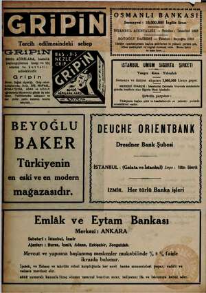  tün AĞRILARA, hastalık langıçlarına karşı ve hiç ararsız ve kuvvetli müsekkindir. Gripin e, Soğuk alginlığı, Grip rahat-...