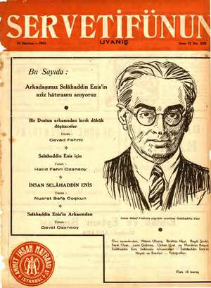 Servetifunun (Uyanış) Dergisi 18 Haziran 1942 kapağı