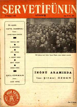 Servetifunun (Uyanış) Dergisi 25 Haziran 1942 kapağı