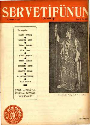Servetifunun (Uyanış) Dergisi 2 Temmuz 1942 kapağı