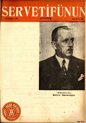 Servetifunun (Uyanış) Dergisi 16 Temmuz 1942 kapağı