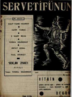 Servetifunun (Uyanış) Dergisi 20 Ağustos 1942 kapağı