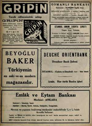  ya © İOSMANLI BANKASI; Sermayesi : 10,0004000 İngiliz lirası p İSTANBUL ACENTALIĞI — Telefon: İstanbul 1948 BOYOĞLU DAİRESİ —