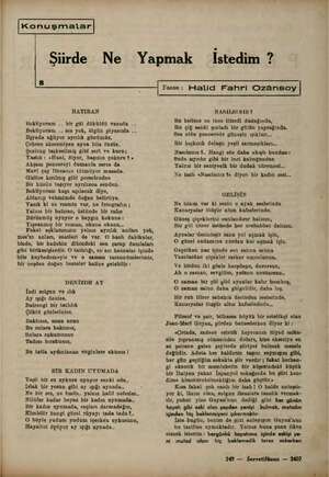  — İkonuşmatar)| Şiirde Ne Yapmak İstedim ? İs | Yazan: Halid Fahri Ozansoy | HATIRAN Bekliyorum .. bir gül döküldü vazoda ..
