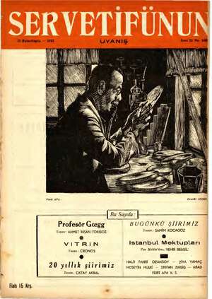 Servetifunun (Uyanış) Dergisi 22 Ekim 1942 kapağı