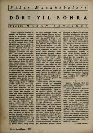    irk ir Musahebeleri)| DÖRT si L “5 ONRA SAN A NRIİ KUT) |Yezan: H A İnsanın hayatında iekdmül ve tahaoeü) bir zarurettir.