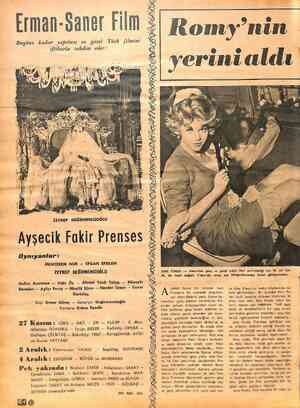  Erman-Saner Film Bugüne kadar yapılmış en güzel Türk filmini : iftibarla takdim eder: ZEYNEP DEĞİRMENCİOĞLU Ayşecik Fakir...