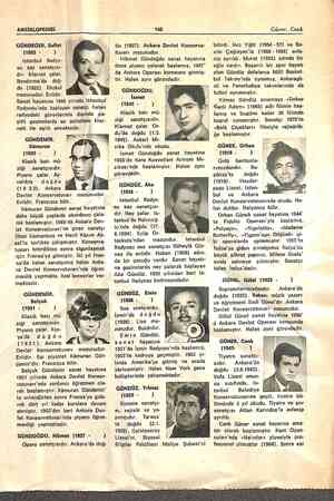  ANSİKLOPEDİSİ 145 Güner. Cenk GÜNDEĞER, Saffet (1922 - ) Istanbul Radyo- su saz sanatçısı- dır. Klarnet çalar. Bandırma'da 