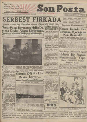 Son Posta Gazetesi 19 Ağustos 1930 kapağı