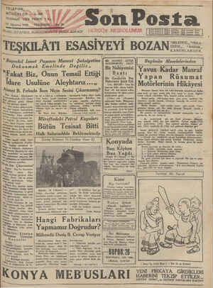 Son Posta Gazetesi 21 Ağustos 1930 kapağı