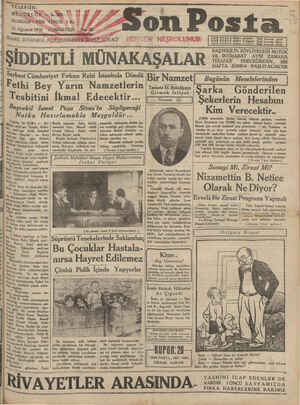 Son Posta Gazetesi 23 Ağustos 1930 kapağı