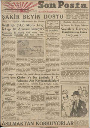 Son Posta Gazetesi 29 Ağustos 1930 kapağı