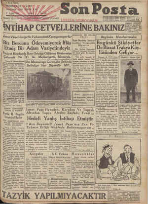 Son Posta Gazetesi 2 Eylül 1930 kapağı