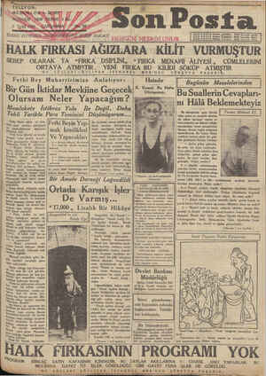 Son Posta Gazetesi 3 Eylül 1930 kapağı