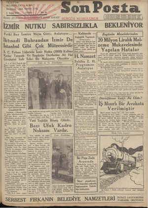 Son Posta Gazetesi 5 Eylül 1930 kapağı