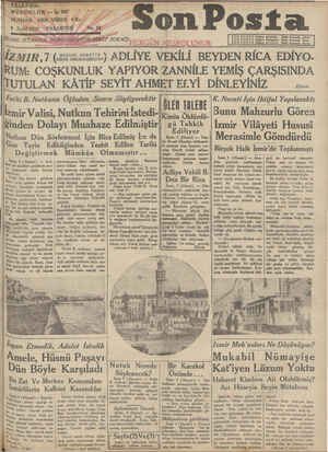 Son Posta Gazetesi 8 Eylül 1930 kapağı