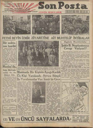 Son Posta Gazetesi 10 Eylül 1930 kapağı