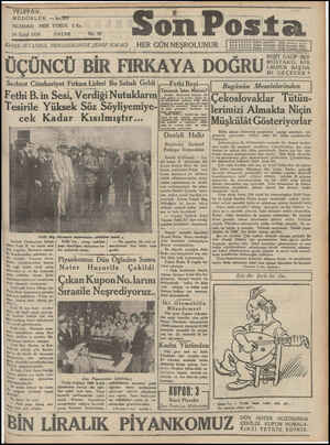 Son Posta Gazetesi 14 Eylül 1930 kapağı