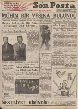 Son Posta Gazetesi 18 Eylül 1930 kapağı