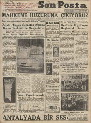Son Posta Gazetesi 21 Eylül 1930 kapağı