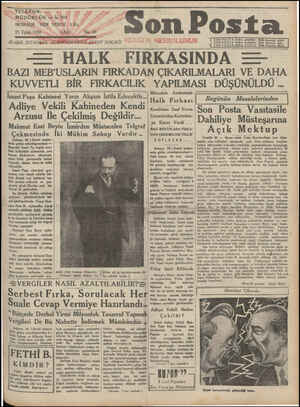Son Posta Gazetesi 23 Eylül 1930 kapağı