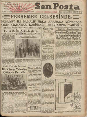 Son Posta Gazetesi 30 Eylül 1930 kapağı