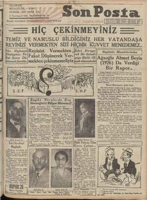 Son Posta Gazetesi 6 Ekim 1930 kapağı
