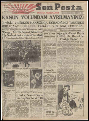 Son Posta Gazetesi 8 Ekim 1930 kapağı
