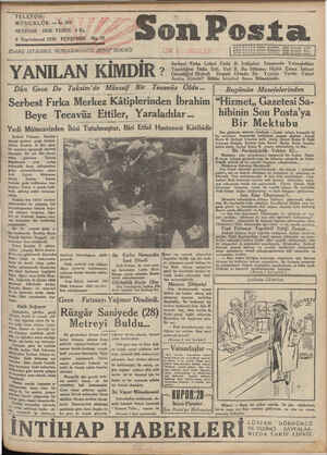 Son Posta Gazetesi 9 Ekim 1930 kapağı