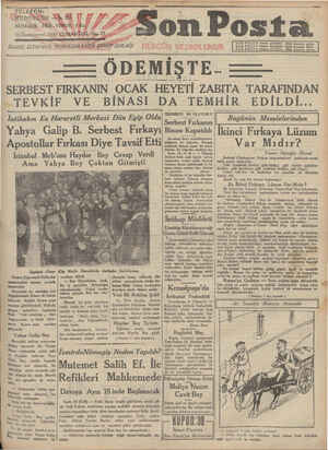 Son Posta Gazetesi 11 Ekim 1930 kapağı