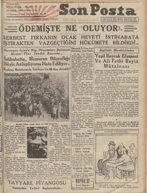 Son Posta Gazetesi 13 Ekim 1930 kapağı