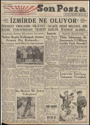Son Posta Gazetesi 15 Ekim 1930 kapağı